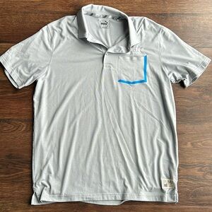 Puma Gray Polo Shirt with Blue Accent | First Tee of West Michigan | Golf | Polo